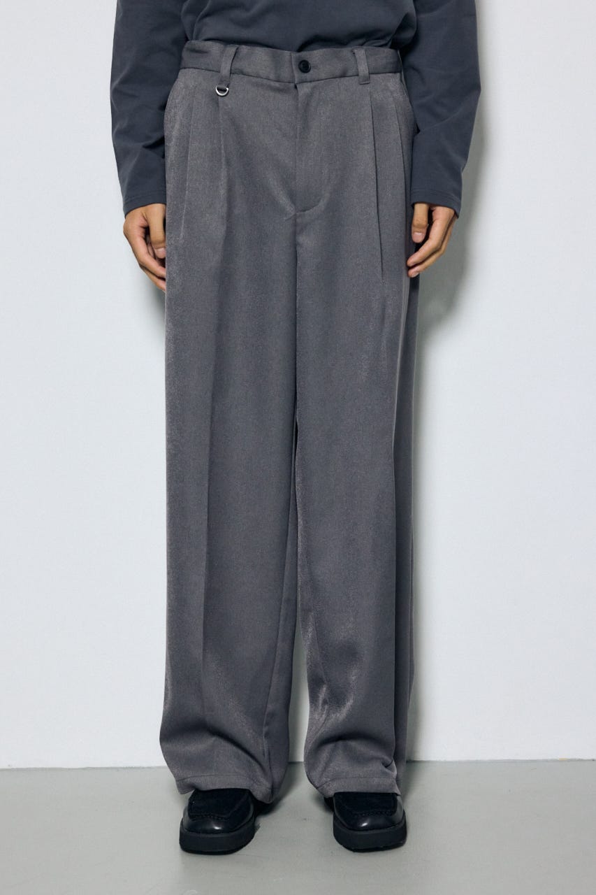ウールライクツータックワイドパンツ T.GRY L