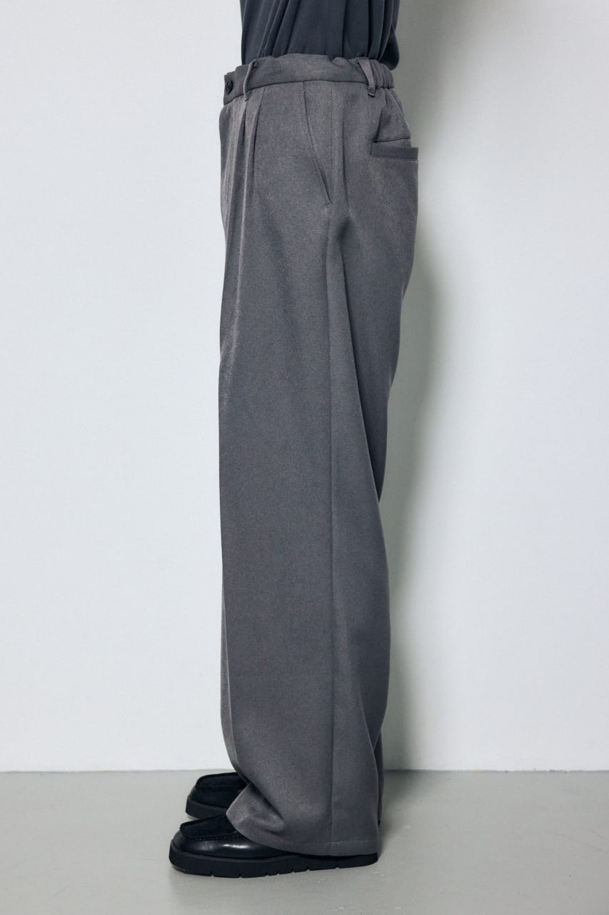ウールライクツータックワイドパンツ T.GRY L