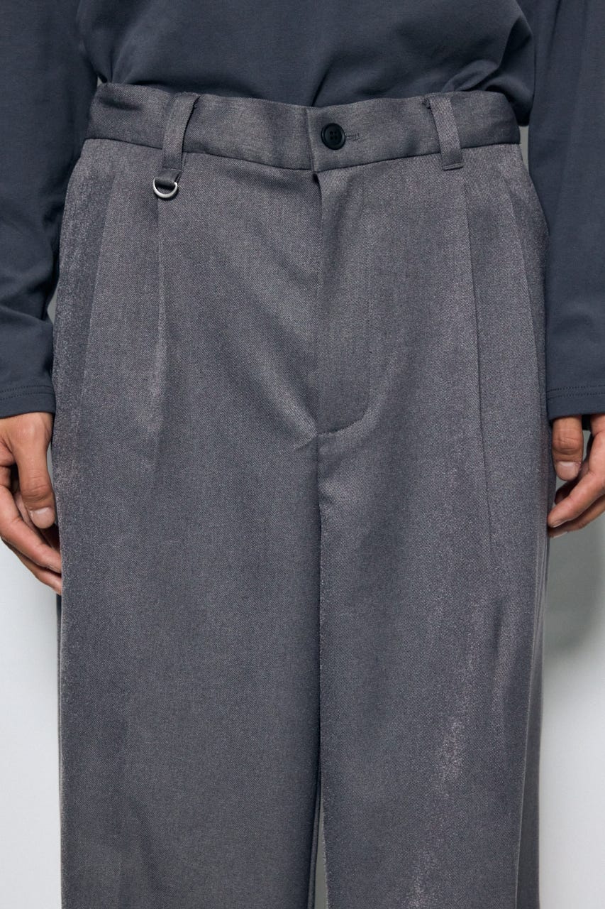 ウールライクツータックワイドパンツ T.GRY L