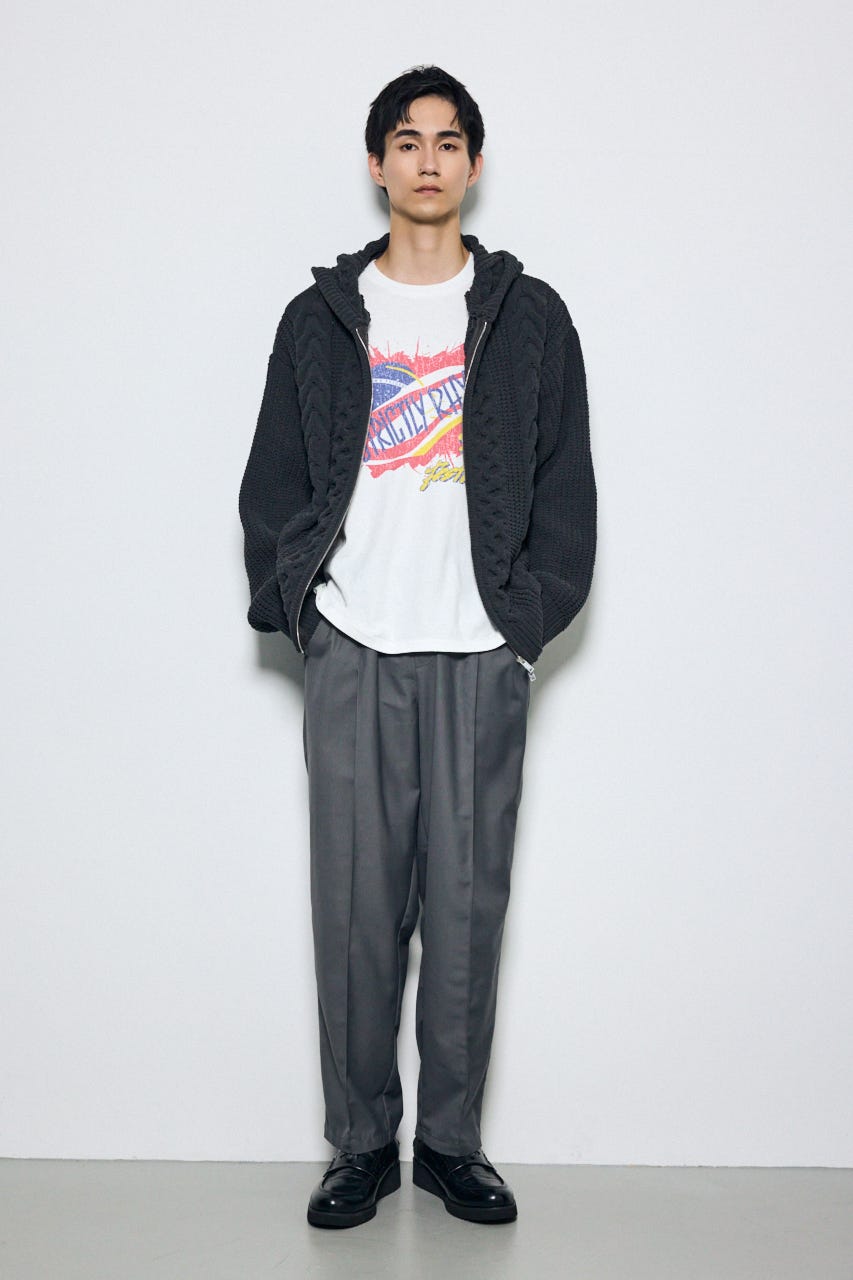 イージーツイルテーパードパンツ GRY M