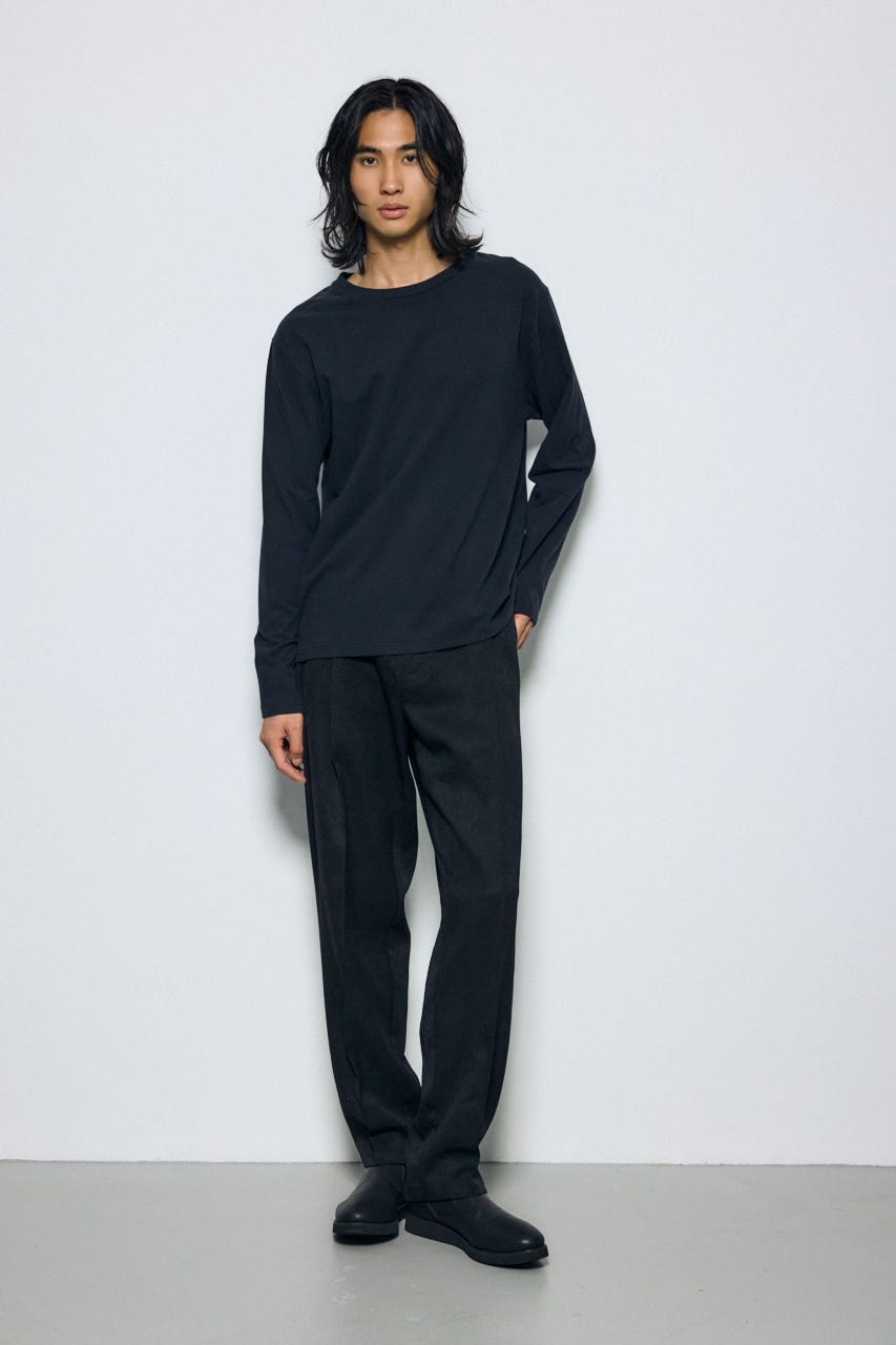 ウールライクテーパードパンツ BLK M