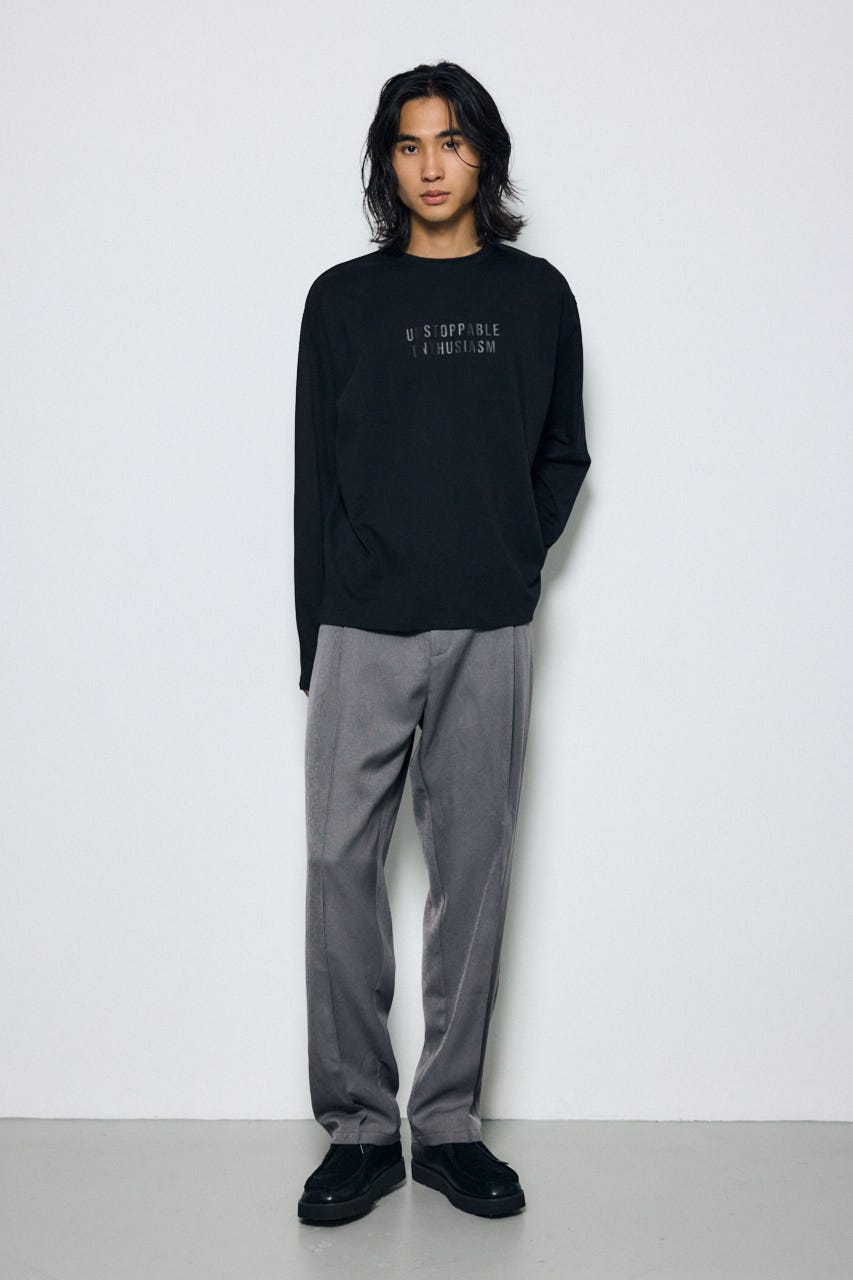 ウールライクテーパードパンツ T.GRY M
