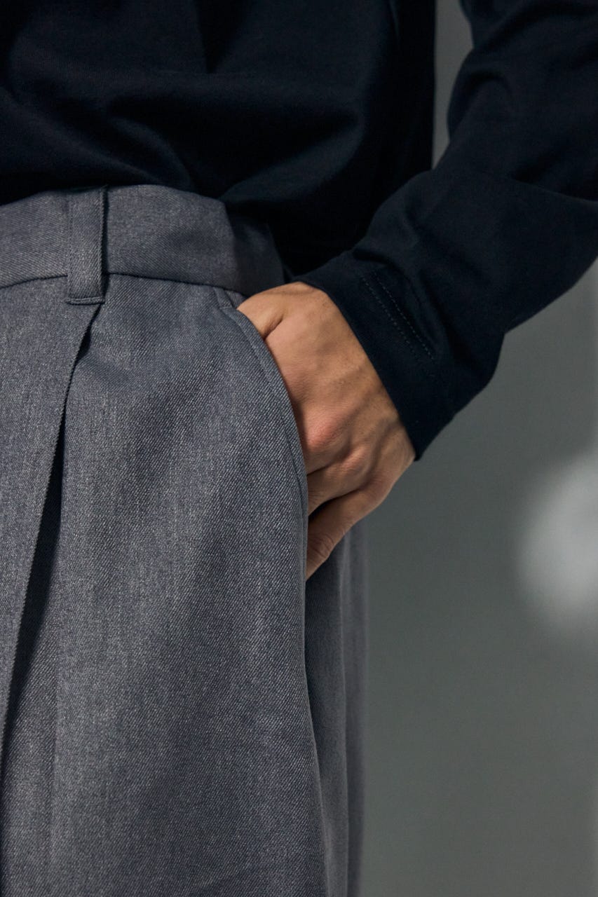 ウールライクテーパードパンツ T.GRY M