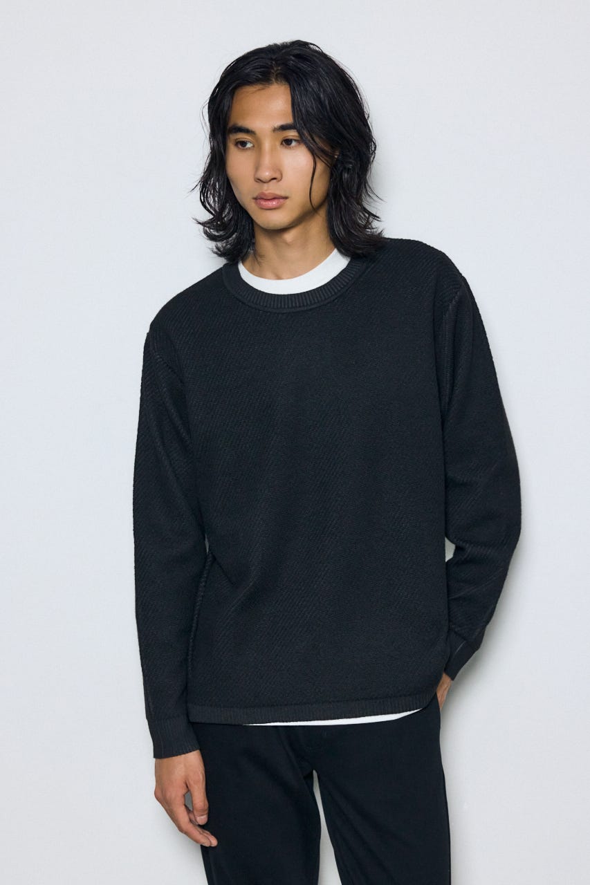 レイヤードニットトップスセット BLK M