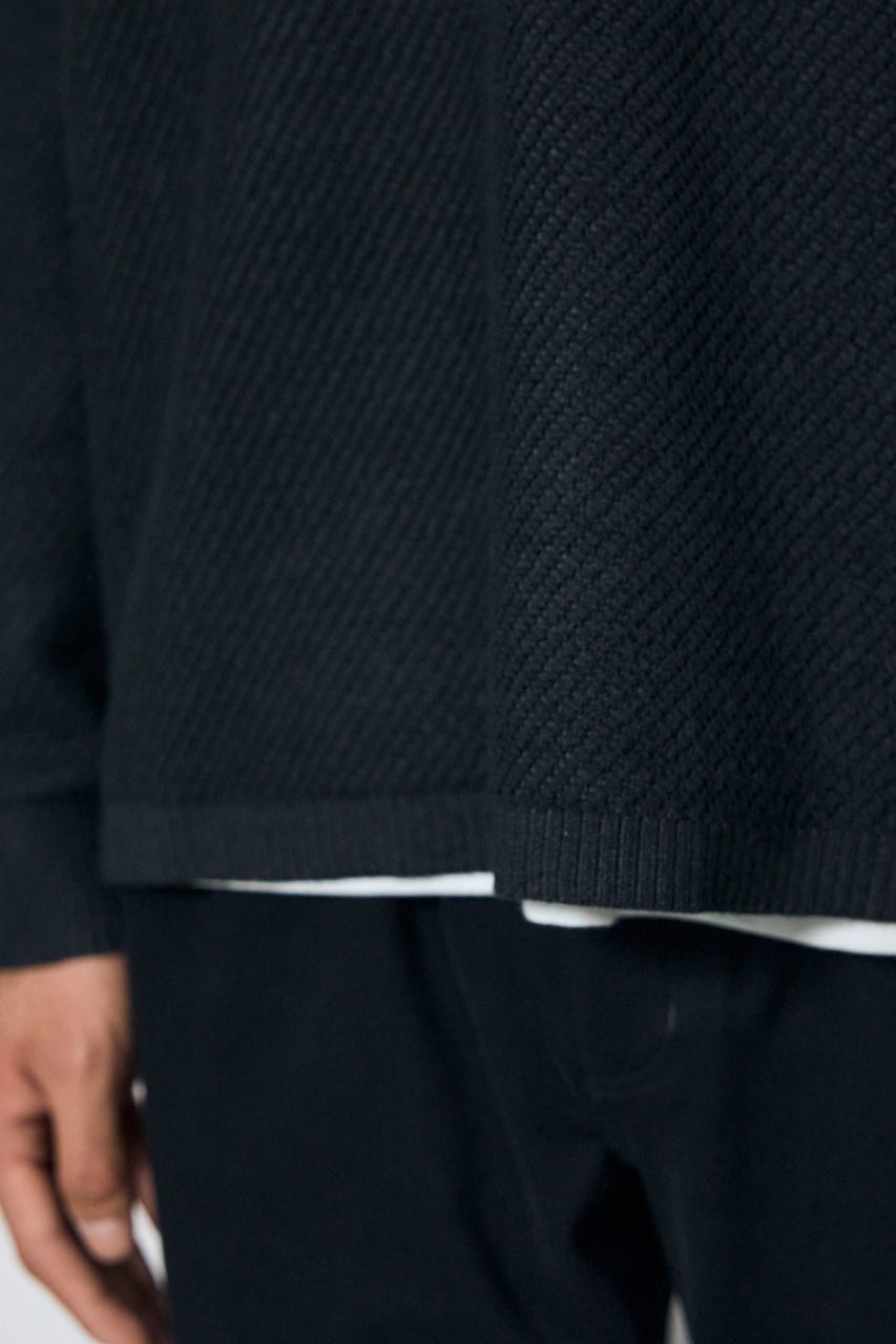 レイヤードニットトップスセット BLK M