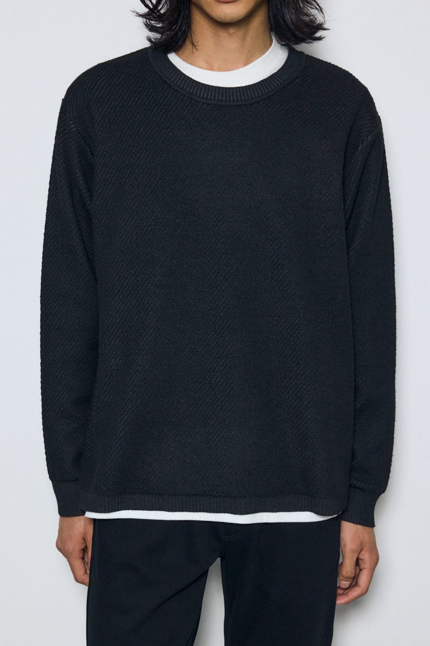 レイヤードニットトップスセット BLK M