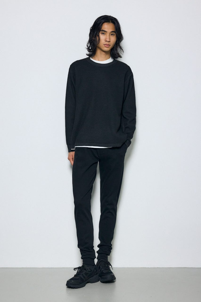 レイヤードニットトップスセット BLK M
