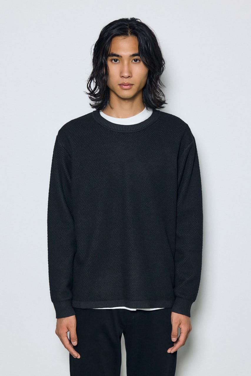 レイヤードニットトップスセット BLK M