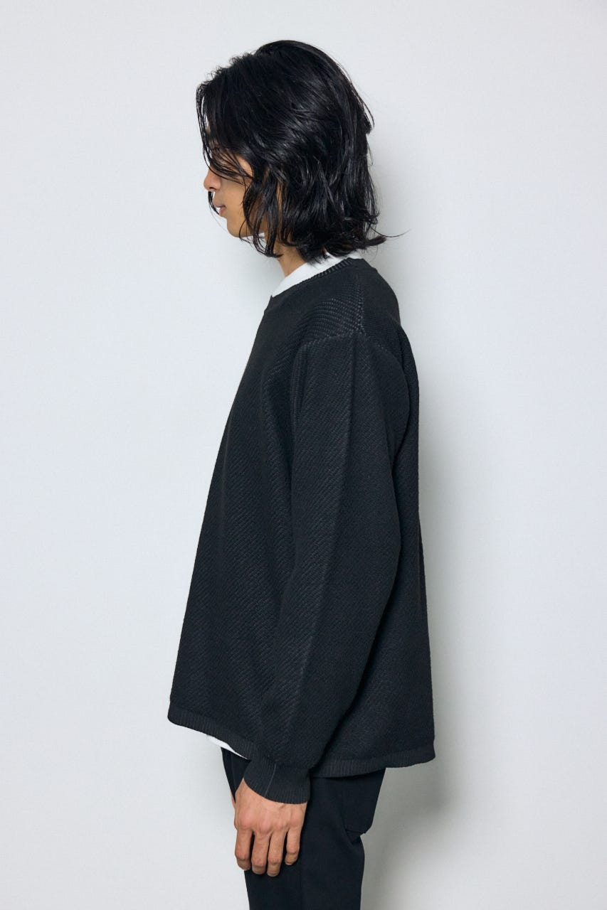 レイヤードニットトップスセット BLK M