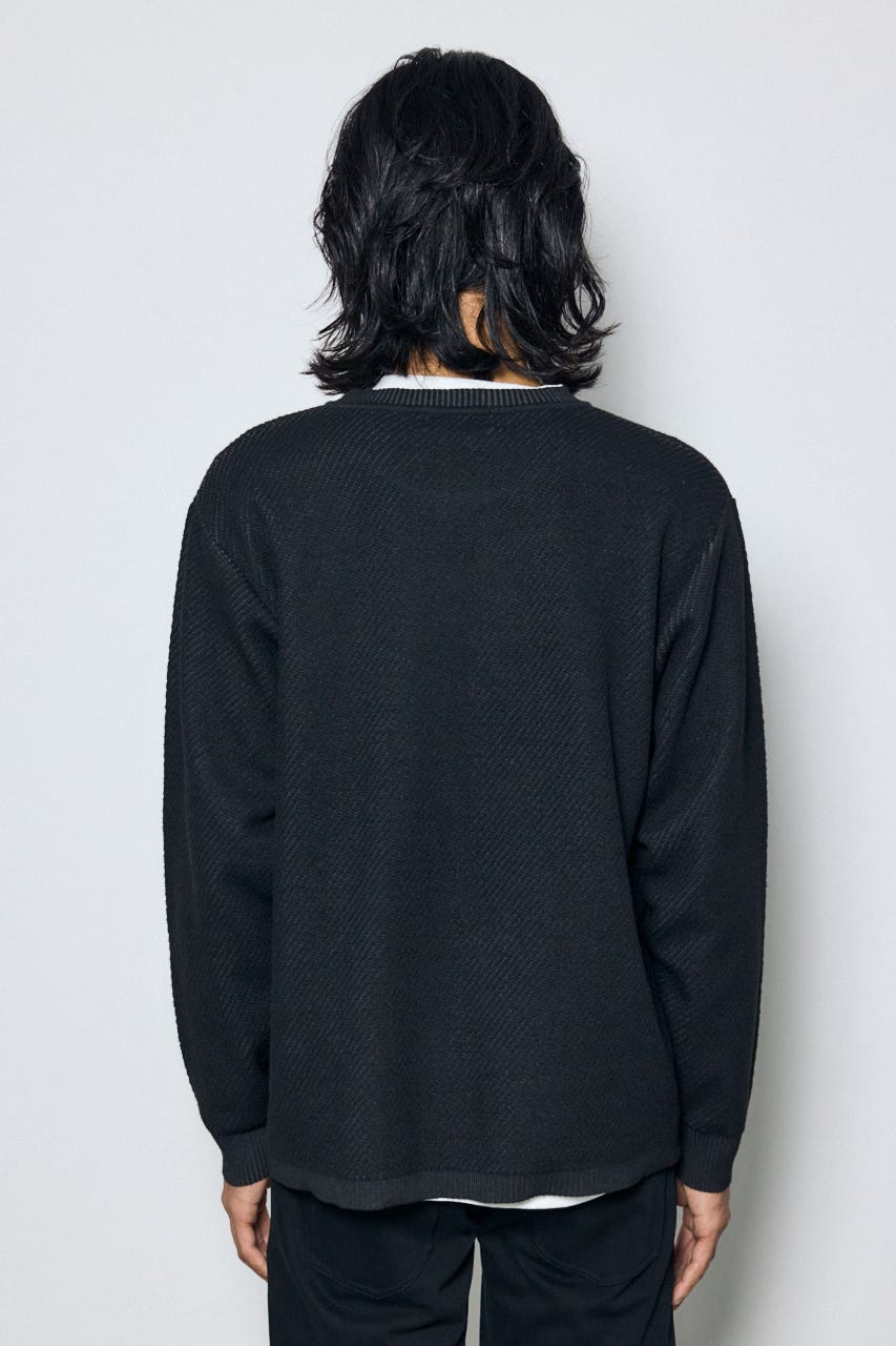 レイヤードニットトップスセット BLK M