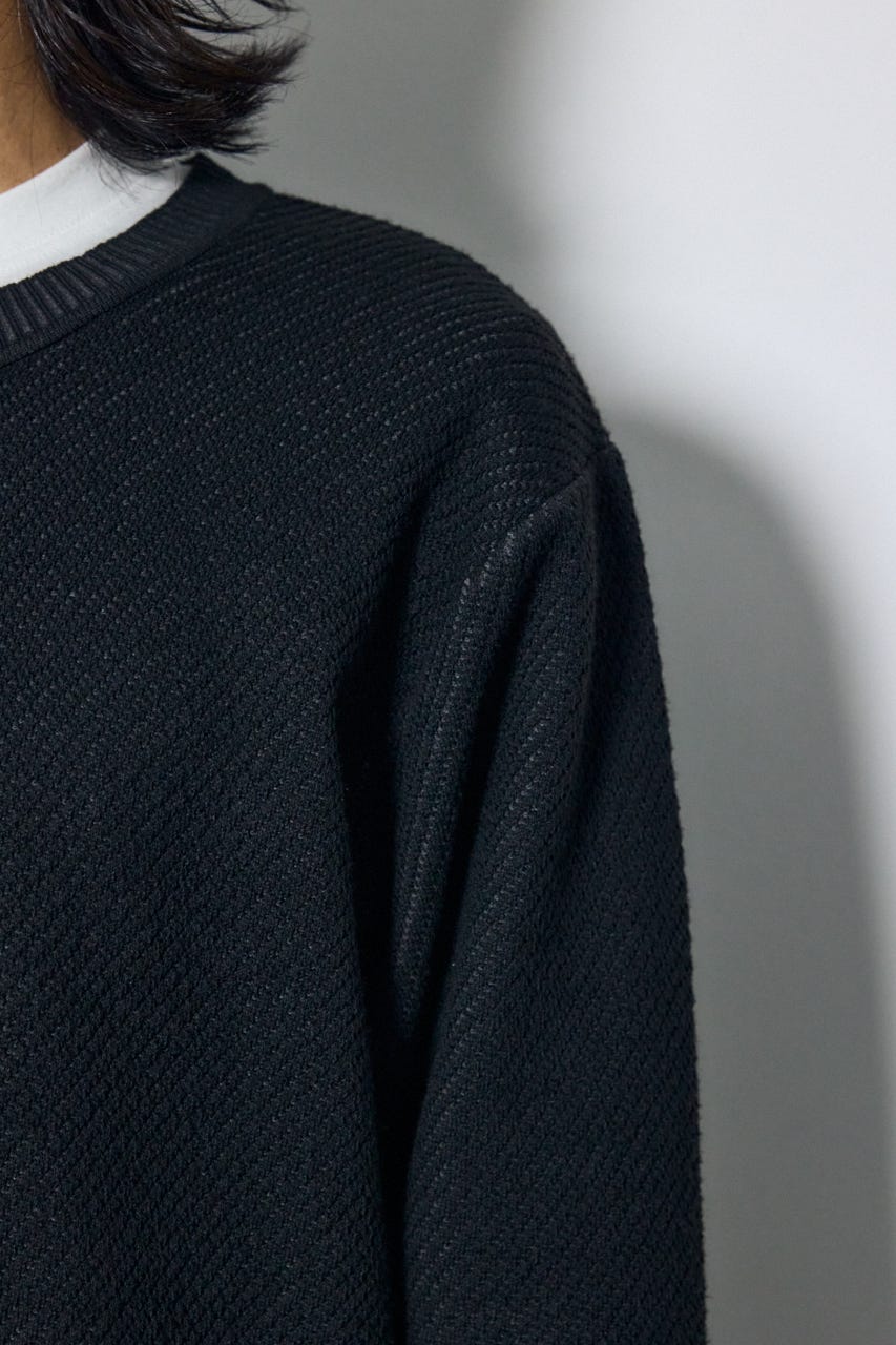 レイヤードニットトップスセット BLK M