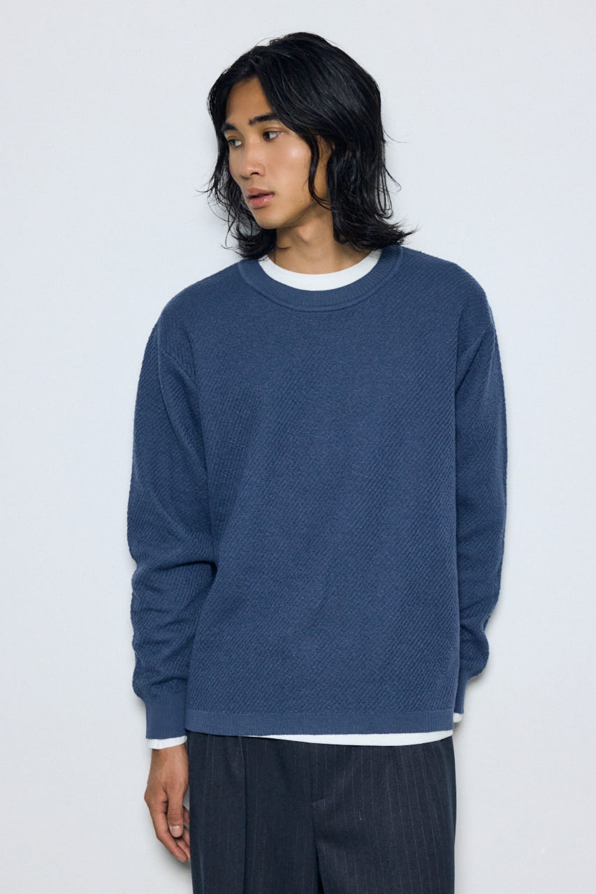 レイヤードニットトップスセット BLU M