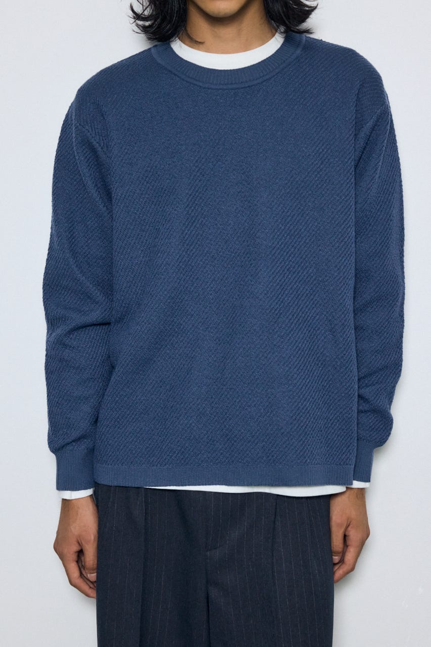 レイヤードニットトップスセット BLU M