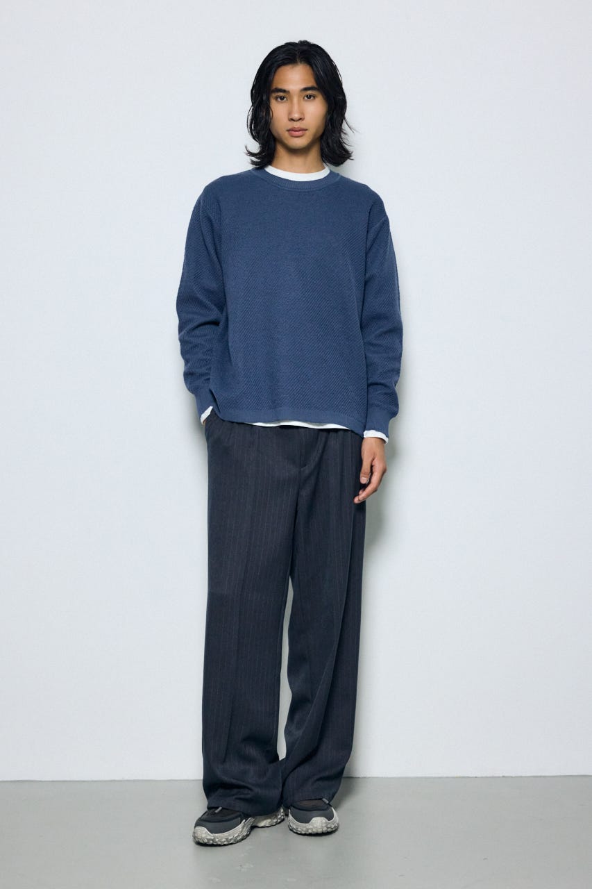 レイヤードニットトップスセット BLU M