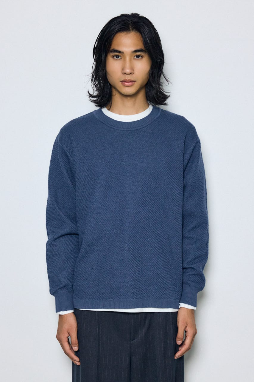レイヤードニットトップスセット BLU M
