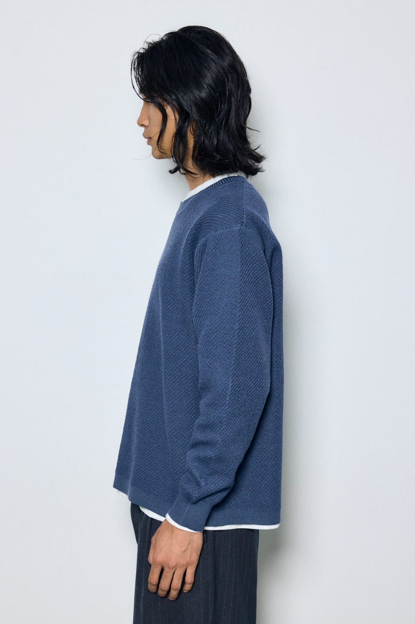 レイヤードニットトップスセット BLU M