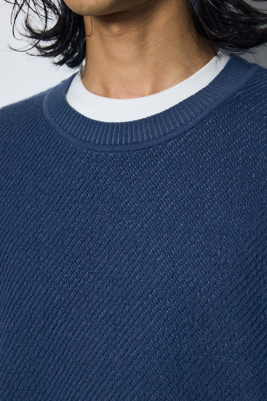 レイヤードニットトップスセット BLU M