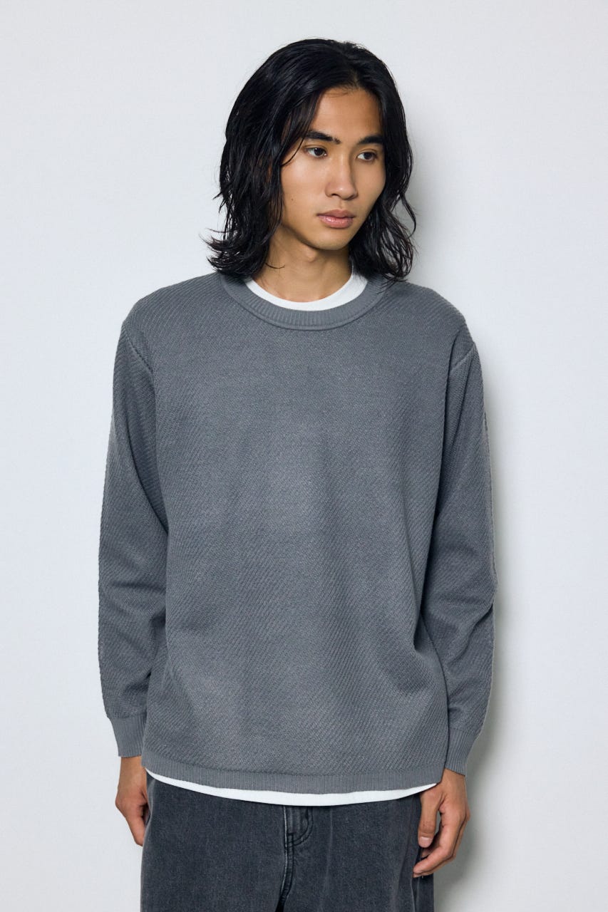 レイヤードニットトップスセット GRY M