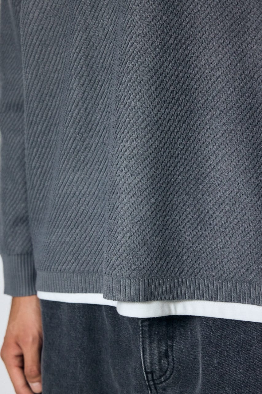 レイヤードニットトップスセット GRY M