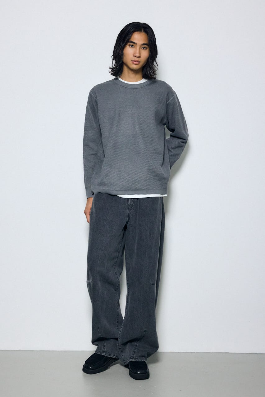 レイヤードニットトップスセット GRY M