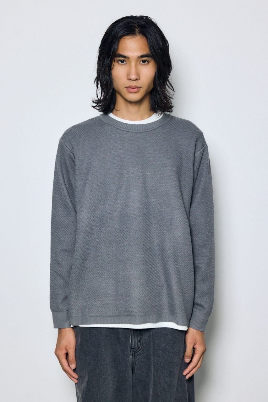 レイヤードニットトップスセット GRY M
