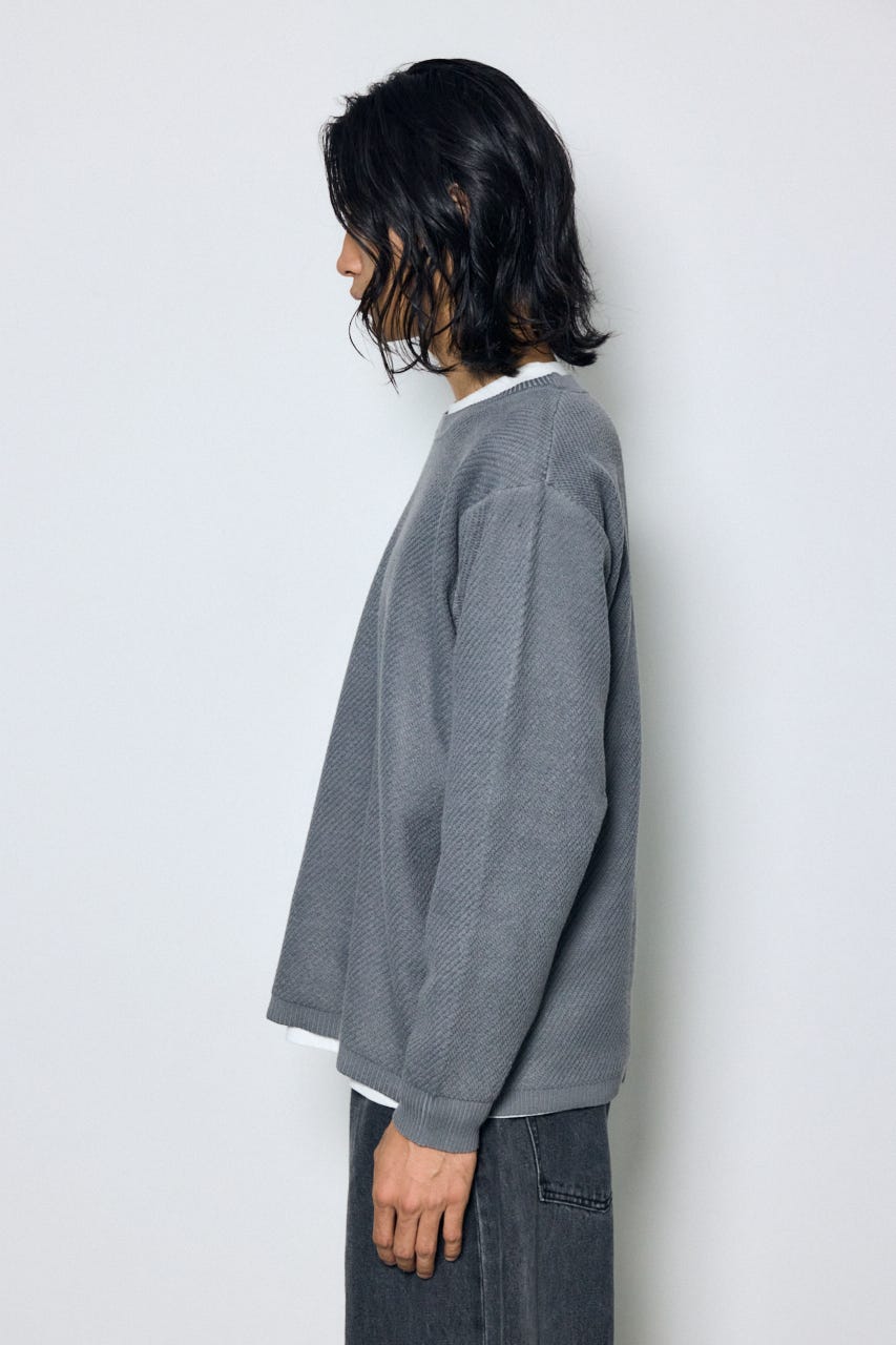 レイヤードニットトップスセット GRY M