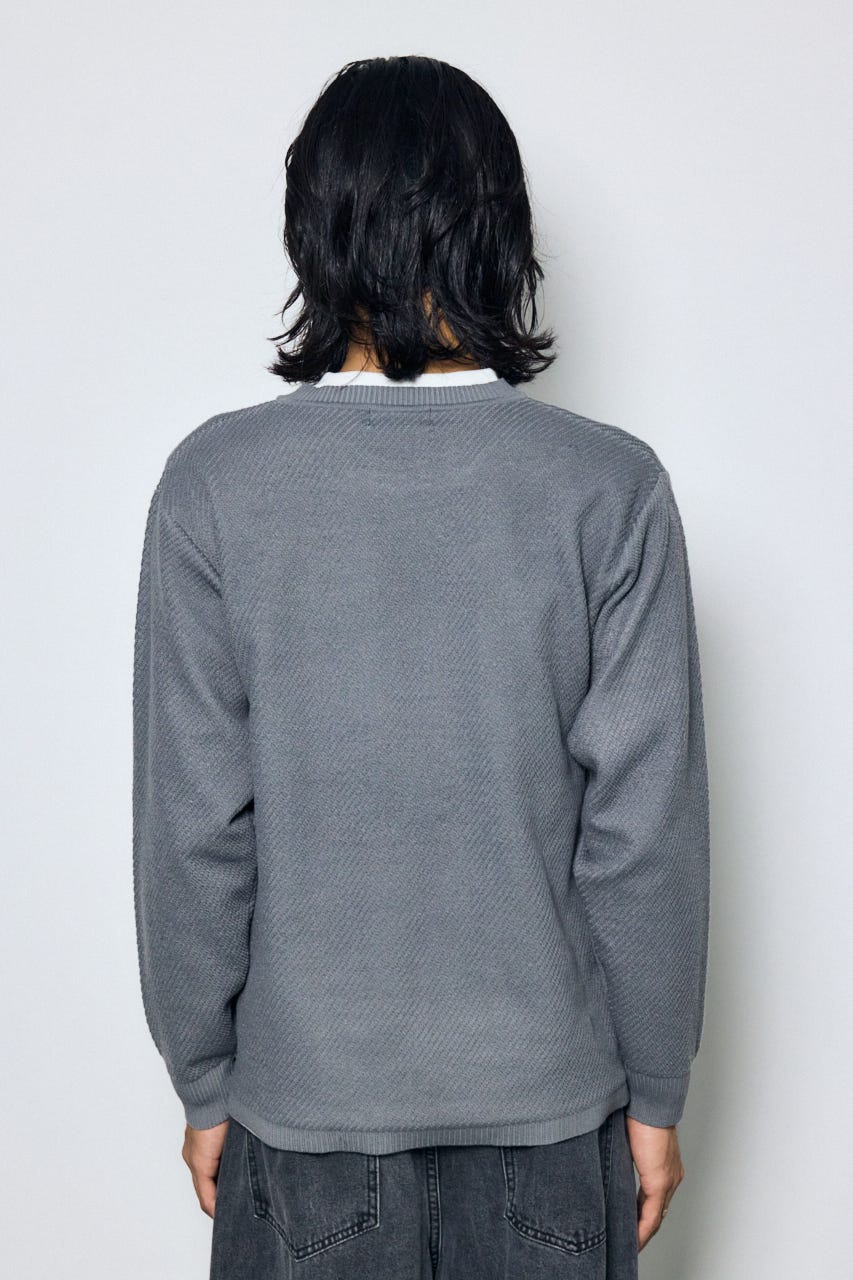 レイヤードニットトップスセット GRY M