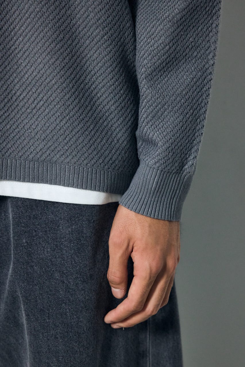 レイヤードニットトップスセット GRY M