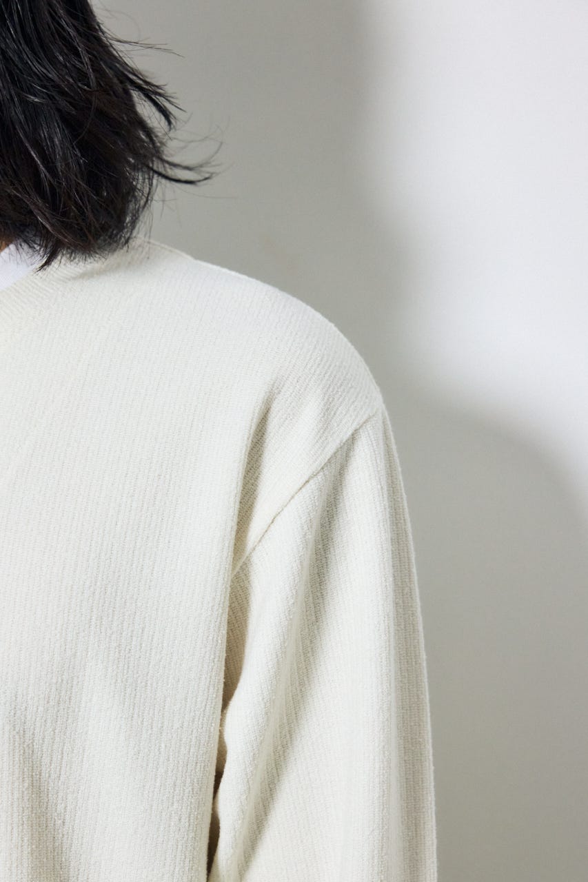 フェイクレイヤードヘンリーネックトップス WHT M