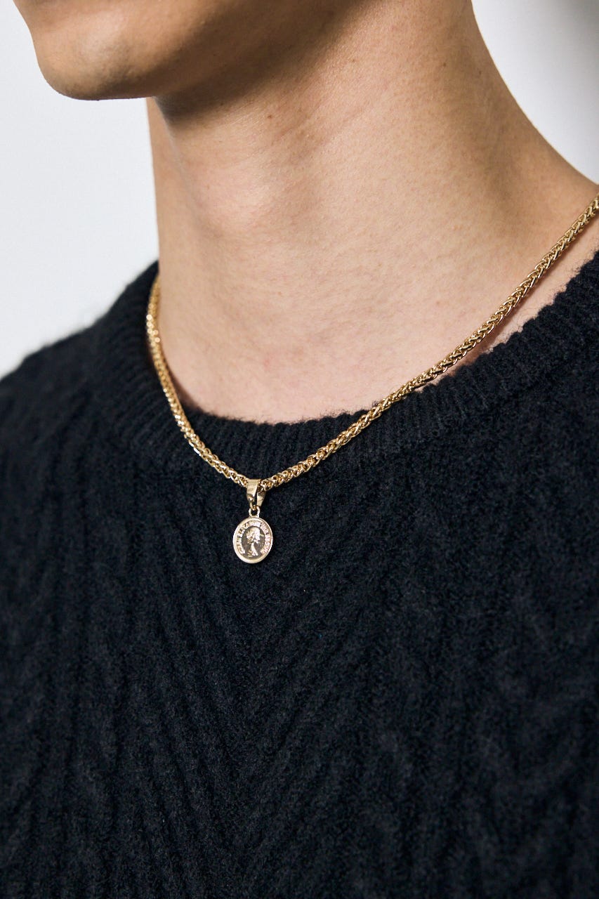 ツイストチェーンコインネックレス GLD FREE