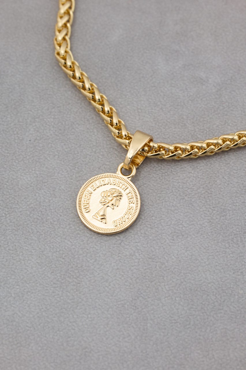 ツイストチェーンコインネックレス GLD FREE
