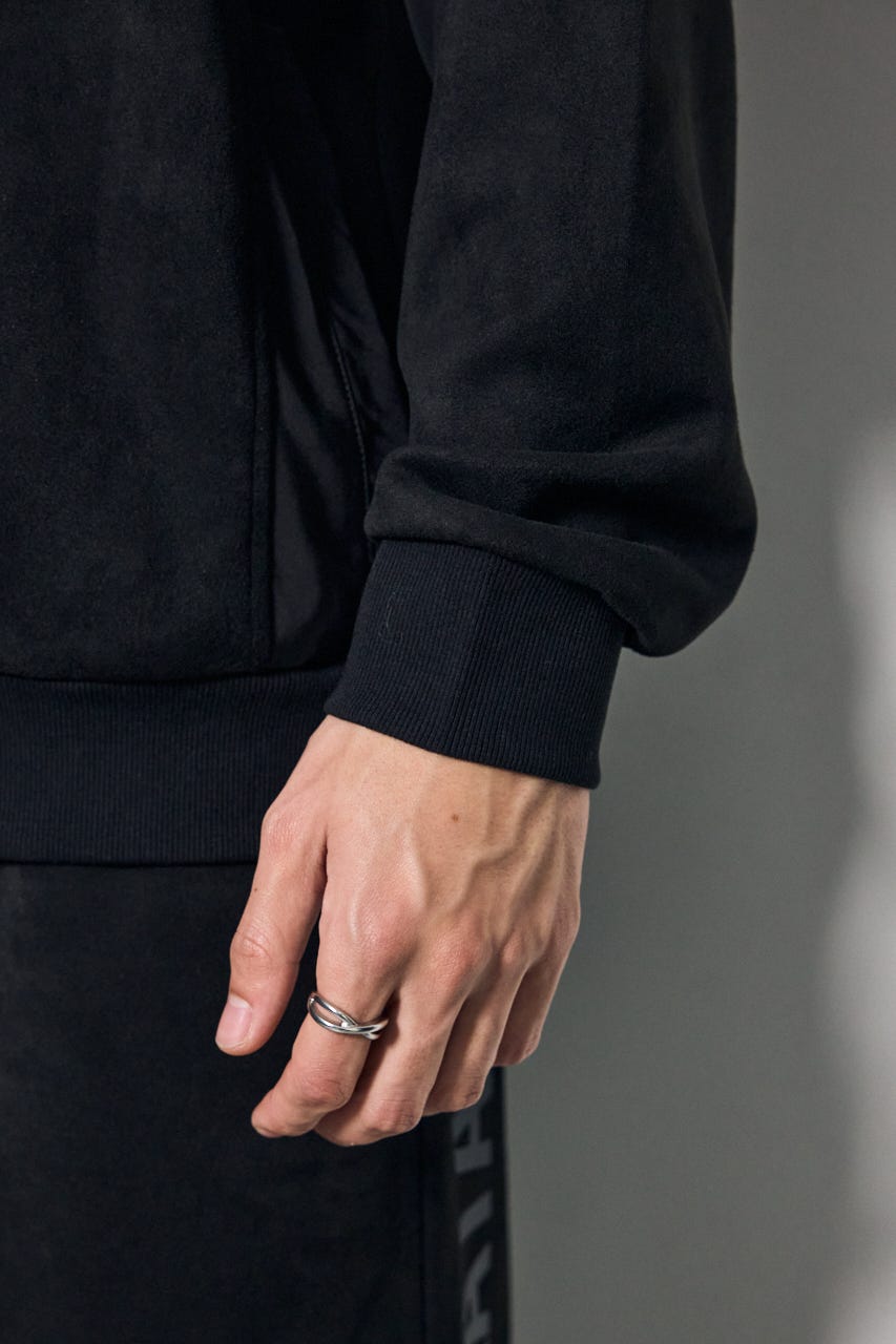 【シェルフェス限定セットプライス】フェイクスエード切り替えトップス BLK L