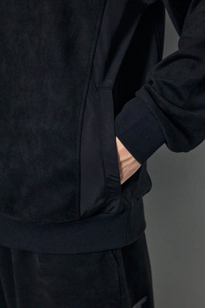 【シェルフェス限定セットプライス】フェイクスエード切り替えトップス BLK L