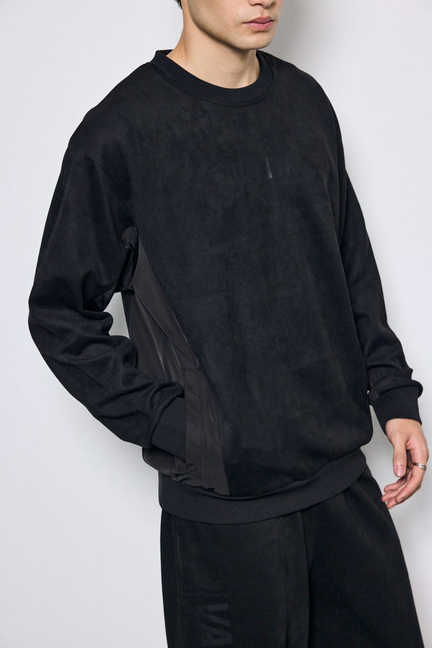【シェルフェス限定セットプライス】フェイクスエード切り替えトップス BLK L