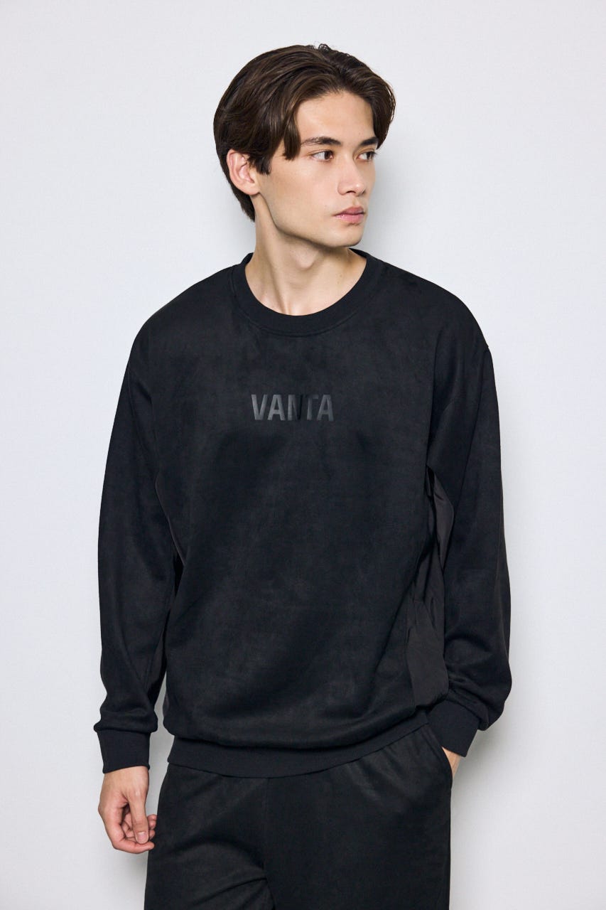 【シェルフェス限定セットプライス】フェイクスエード切り替えトップス BLK L