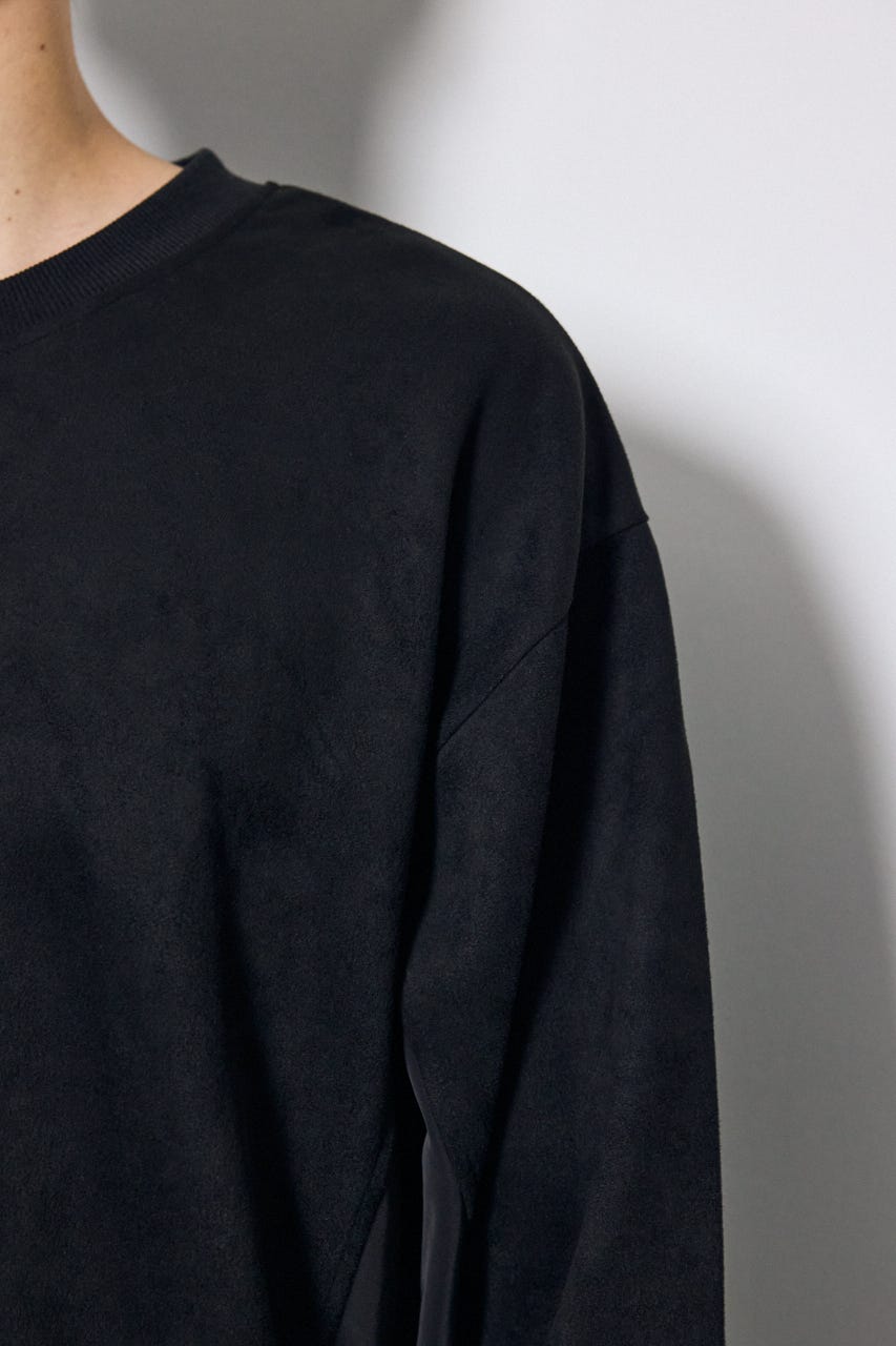 【シェルフェス限定セットプライス】フェイクスエード切り替えトップス BLK L