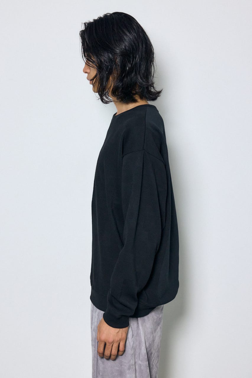 異素材切り替えトップス BLK M