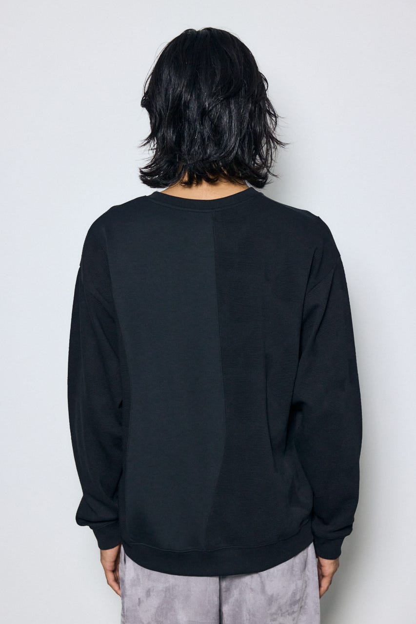 異素材切り替えトップス BLK M