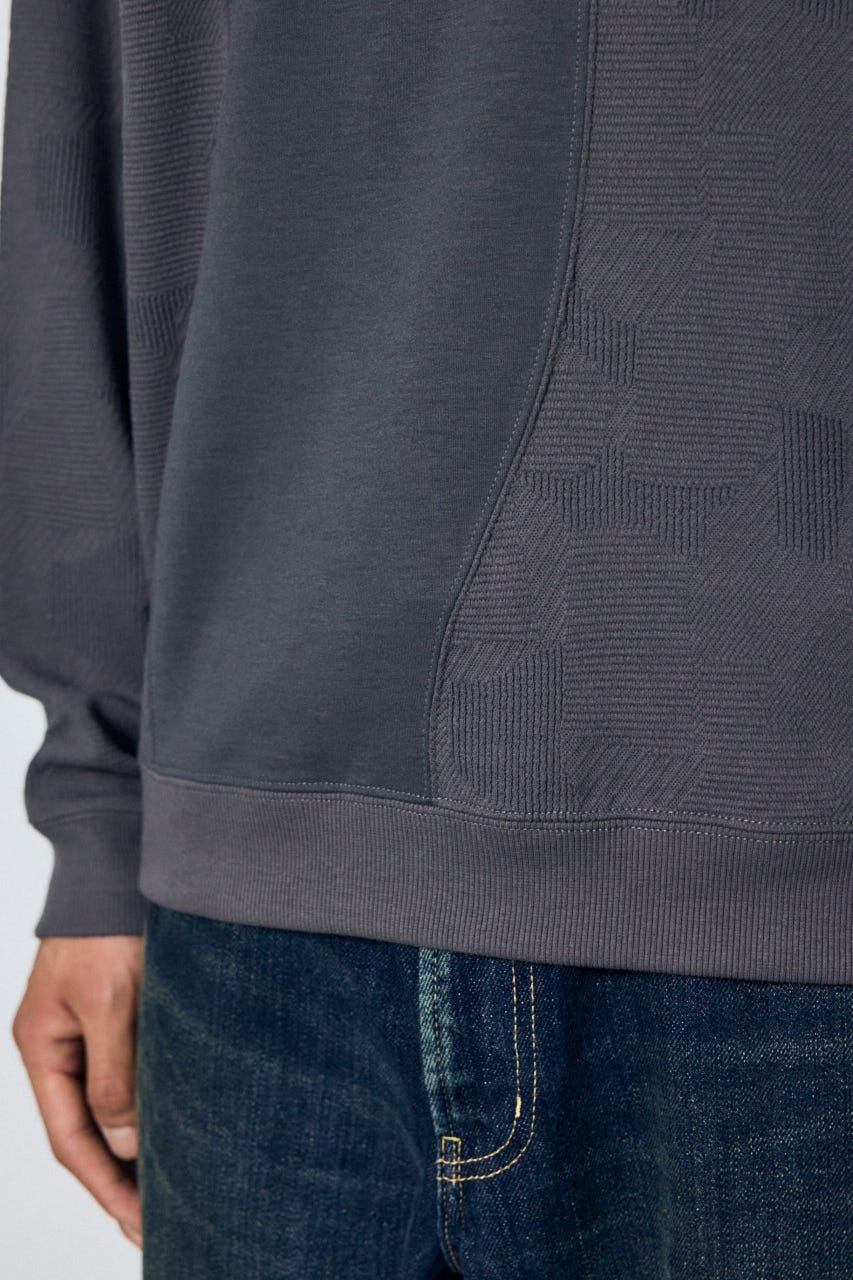 異素材切り替えトップス GRY M
