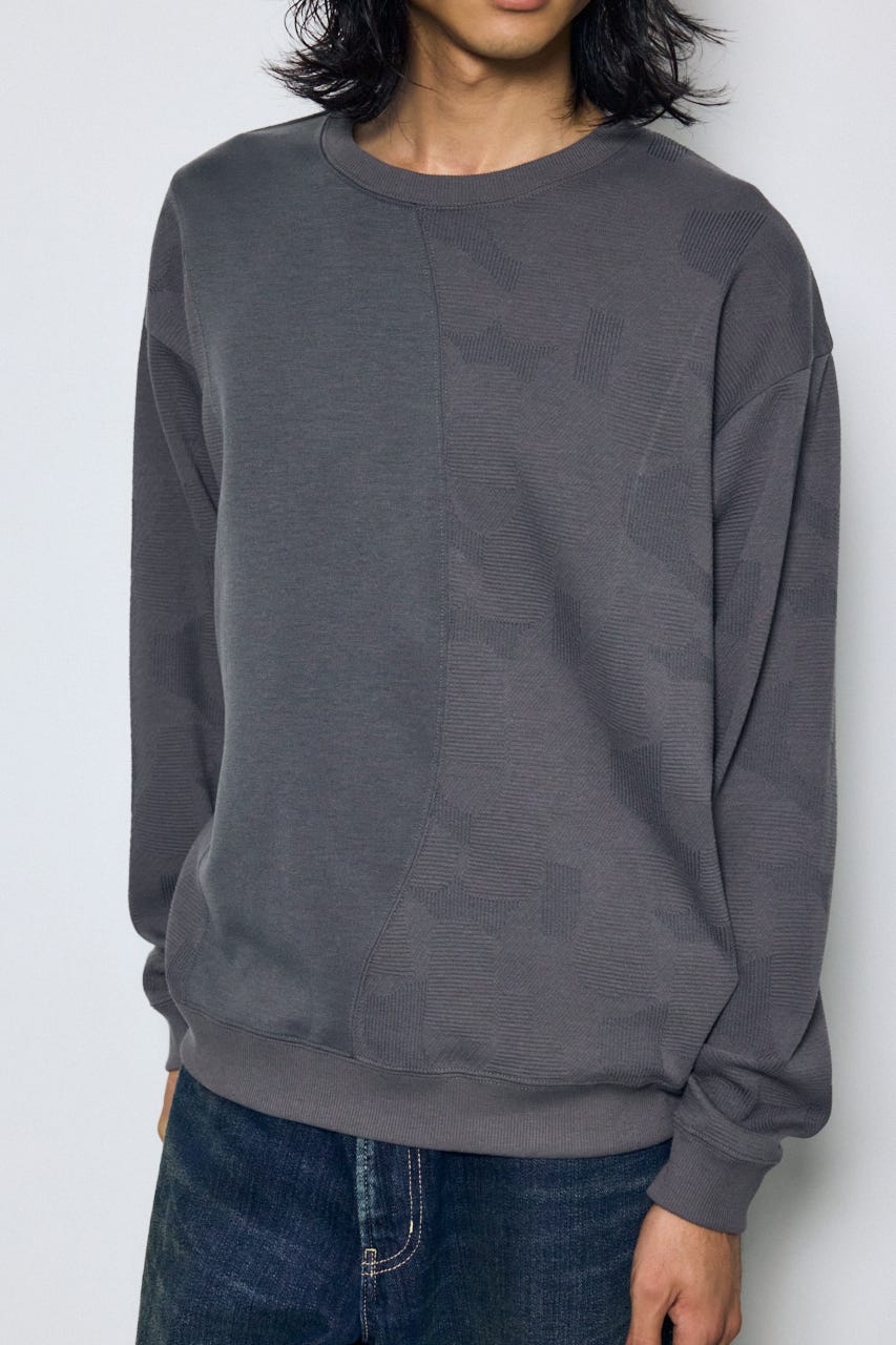 異素材切り替えトップス GRY M