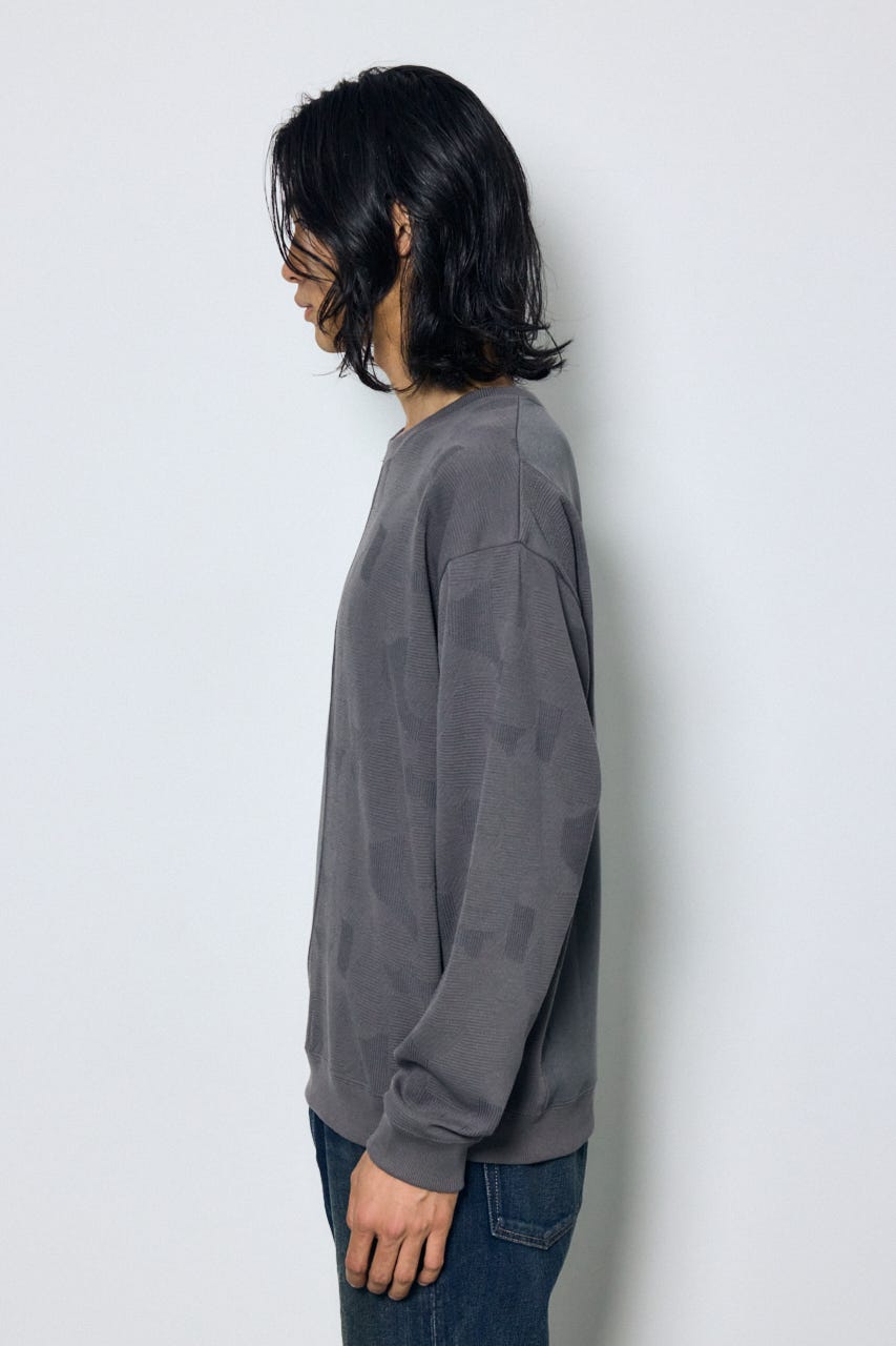異素材切り替えトップス GRY M