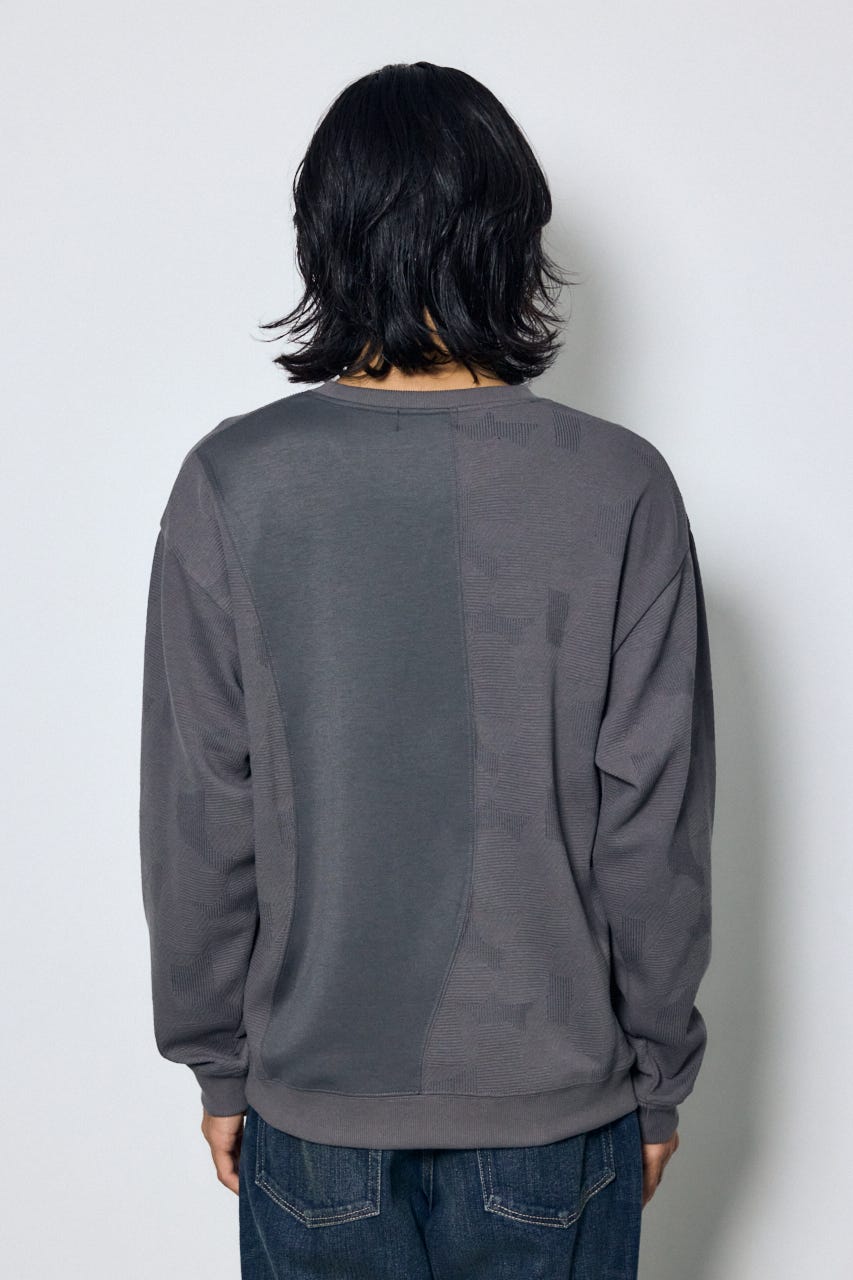 異素材切り替えトップス GRY M