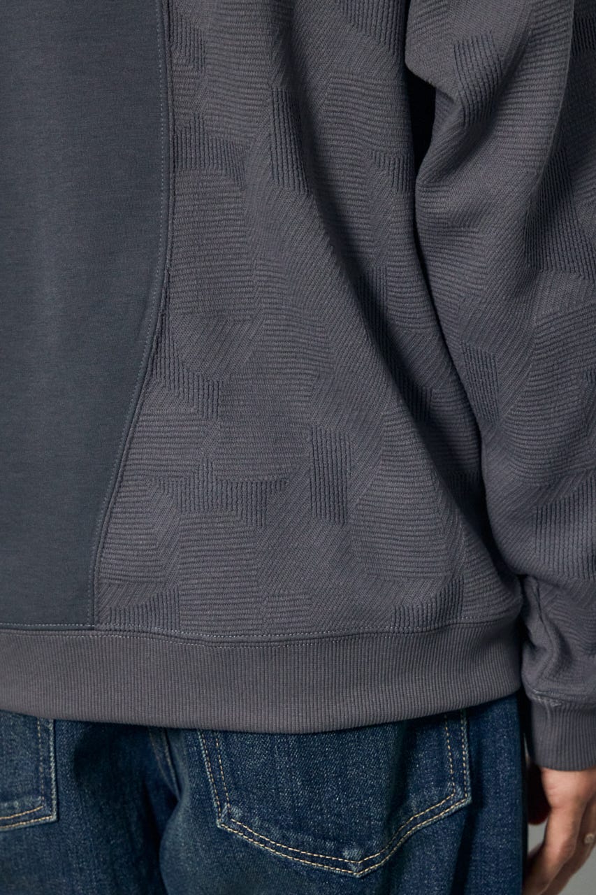 異素材切り替えトップス GRY M