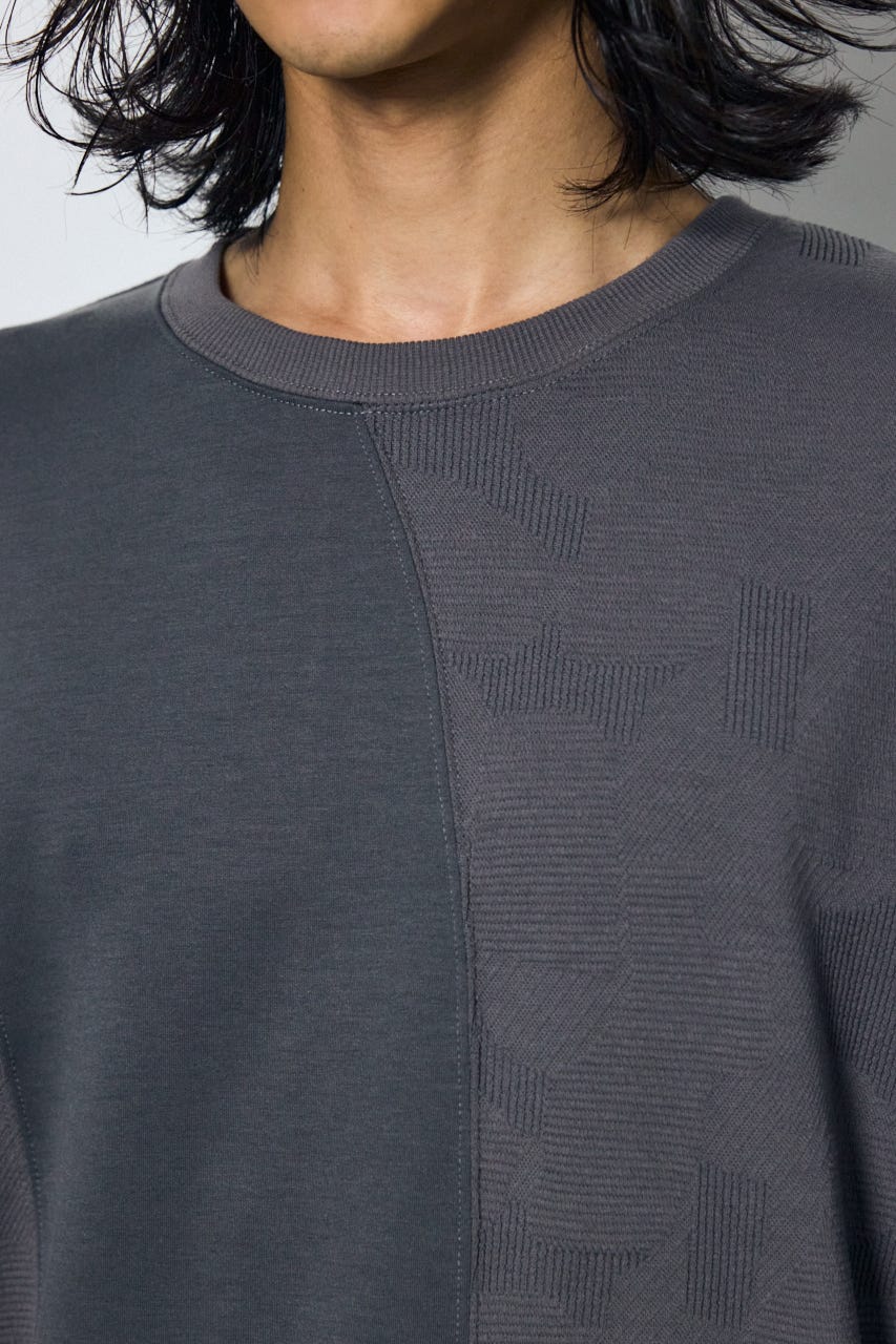 異素材切り替えトップス GRY M