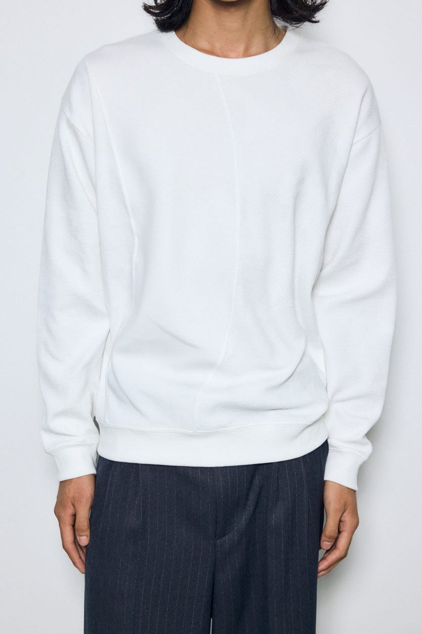 異素材切り替えトップス WHT M