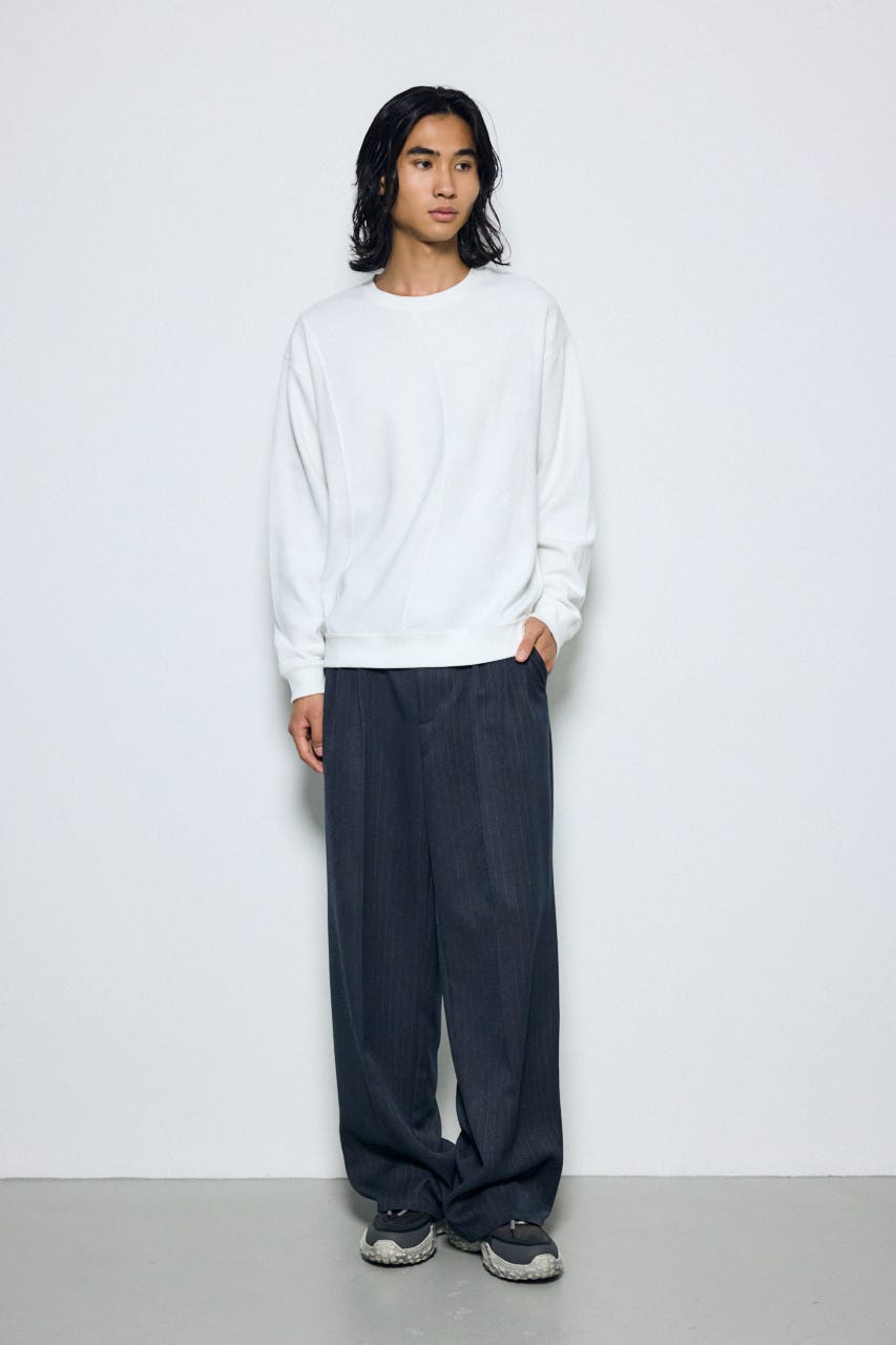 異素材切り替えトップス WHT M