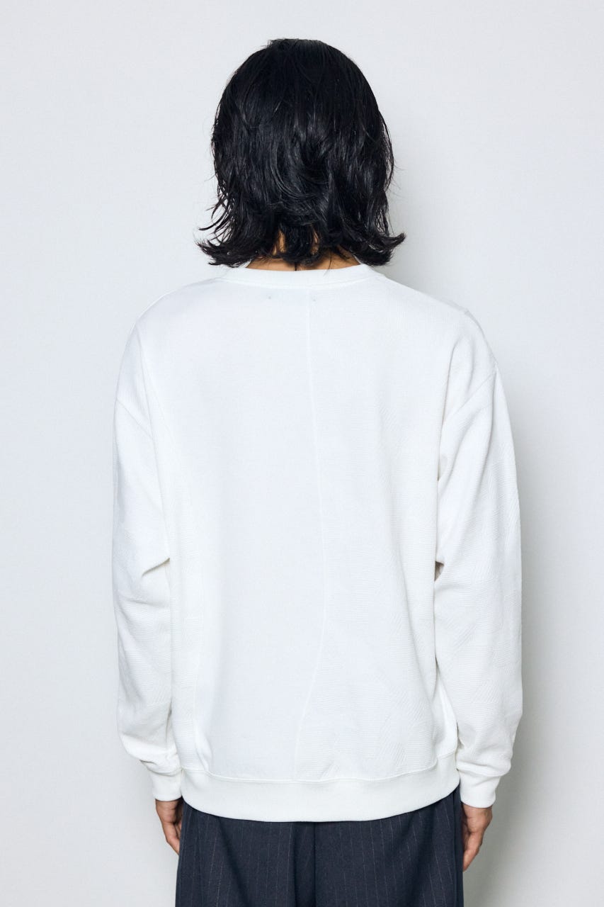異素材切り替えトップス WHT M