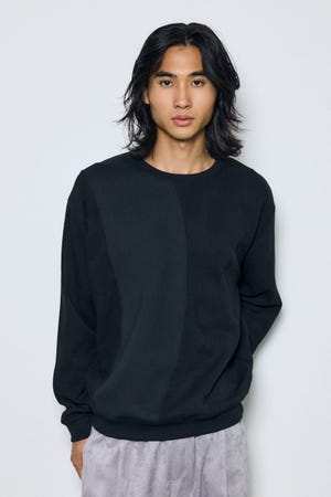 異素材切り替えトップス