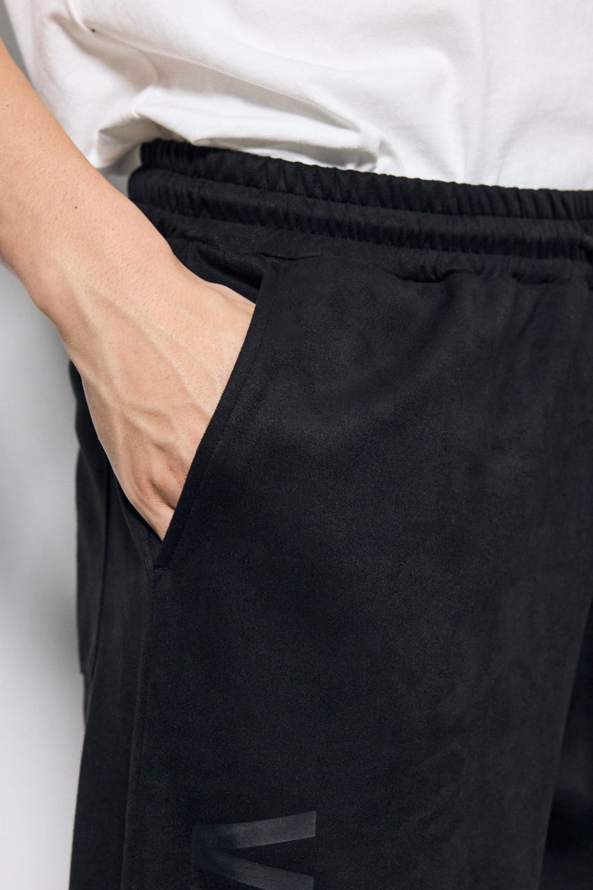【シェルフェス限定セットプライス】フェイクスエードイージーパンツ BLK M