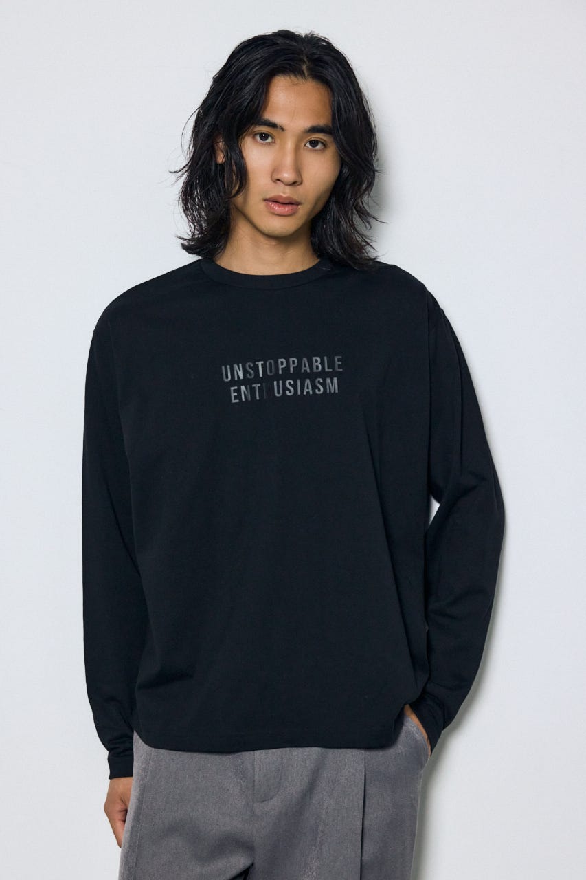 配色厚盛ラバープリントロンT BLK L